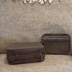 Chic Trish McEvoy Grey leather planner with Purple Accents